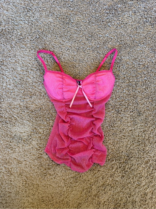 Victoria's Secret Tops - NWT Victoria's Secret Hot Pink Shimmer Ruffle Top